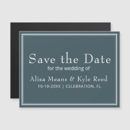 Boho Blue Modern Minimalist Save the Date