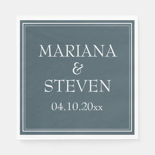 Boho Blue Modern minimalist Servet (Voorkant)