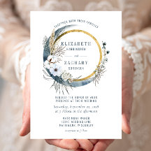 Boho Blue Moon Floral Wreath Wedding