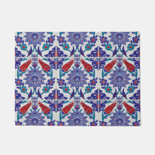 Boho Blue Moroccan Tile Pattern Deurmat