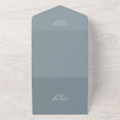 Boho Blue Mountains & Forest Huwelijk Retro All In One Uitnodiging (Buitenkant)