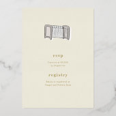 Boho Blue Newborn-pictogrammen tonen Baby shower G Folie Uitnodiging (Achterkant)