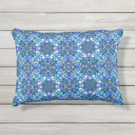 Boho Blue, Paars en White Circle Pattern Buitenkussen
