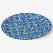 Boho Blue, Paars en White Circle Pattern Papieren Bordje (Gekanteld)