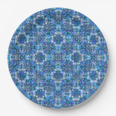 Boho Blue, Paars en White Circle Pattern Papieren Bordje (Voorkant)