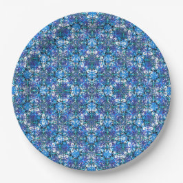 Boho Blue, Paars en White Circle Pattern Papieren Bordje