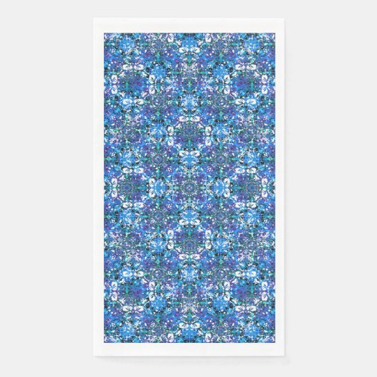 Boho Blue, Paars en White Circle Pattern Servet (Voorkant)