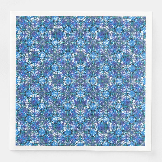 Boho Blue, Paars en White Circle Pattern Servet (Voorkant)