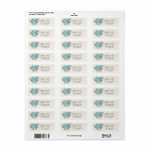 Boho Blue Paars Floral Feathers Cream Etiket (Full Sheet)