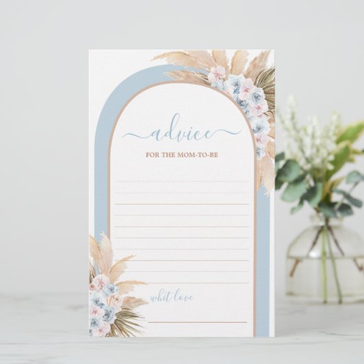 Boho Blue Pampas geeft advies aan moeder om kaart (Staand voorkant)