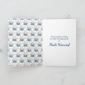 Boho Blue Pampas Gras Verjaardag Bedankkaart (Binnen)