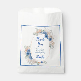 Boho Blue Pampas Gras Verjaardag Bedankzakje