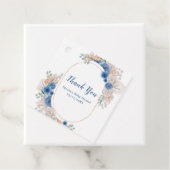 Boho Blue Pampas Grass Baby Shower Bedankjes Labels (In situ)