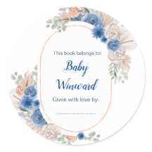 Boho Blue Pampas Grass Baby shower