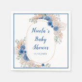 Boho Blue Pampas Grass Baby shower Servet (Voorkant)