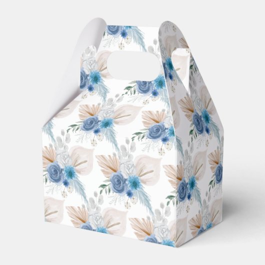 Boho Blue Pampas Grass Bedankdoosjes (Achterkant)