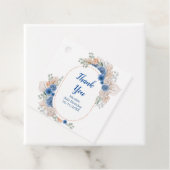 Boho Blue Pampas Grass Birthday Bedankjes Labels (In situ)
