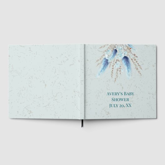 Boho Blue Pampas Grass Gastenboek (Volledig)