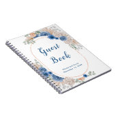 Boho Blue Pampas Grass gastenboek Notitieboek (Rechterzijde)