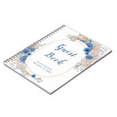 Boho Blue Pampas Grass gastenboek Notitieboek (Linkerzijde)