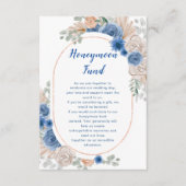 Boho Blue Pampas Grass Huwelijksreis Fonds Informatiekaartje (Voorkant)