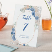 Boho Blue Pampas Grass Reclamebord Met Voetstuk (Insitu)