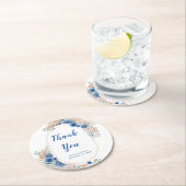 Boho Blue Pampas Grass Ronde Kartonnen Onderzetter (Insitu)