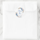 Boho Blue Pampas Grass Ronde Sticker (Tas)