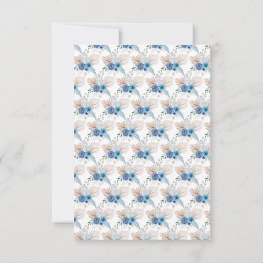 Boho Blue Pampas Grass RSVP (Achterkant)