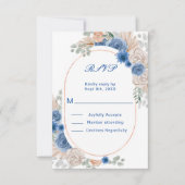Boho Blue Pampas Grass RSVP Kaartje (Voorkant)