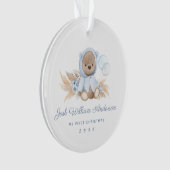 Boho Blue Pampas Grass Teddy Bear Acrylic Ornament (voorkant)