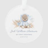 Boho Blue Pampas Grass Teddy Bear Acrylic Ornament (voorkant)