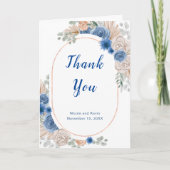 Boho Blue Pampas Grass Wedding Bedankt (Voorkant)
