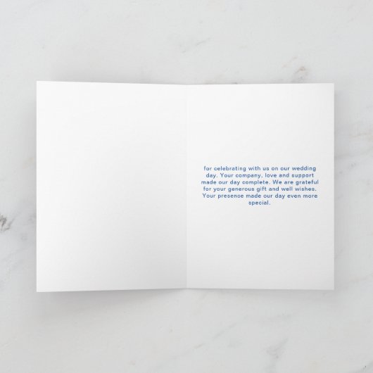 Boho Blue Pampas Grass Wedding Bedankt (Binnen)