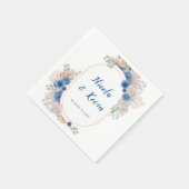 Boho Blue Pampas Grass Wedding Servet (Hoek)