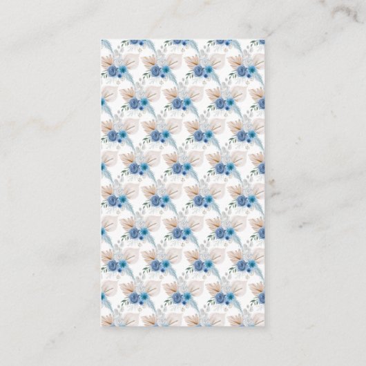 Boho Blue Pampasgras Trouwregister Informatiekaartje (Achterkant)