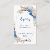 Boho Blue Pampasgras Trouwregister Informatiekaartje (Voorkant)