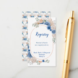 Boho Blue Pampasgras Trouwregister Informatiekaartje