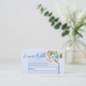 Boho Blue Pampass Grass Baby Games Diaper Raffle Visitekaartje (Staand voorkant)