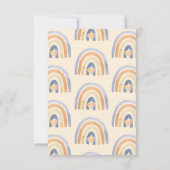Boho Blue Peach Waterverf regenboogjongen Baby sho Kaart (Achterkant)