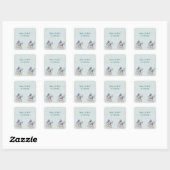Boho Blue Prams Twin Boys Baby shower Vierkante Sticker (Vel)