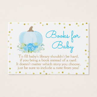 Boho Blue Pumpkin Baby shower Breng een Boek Kaart