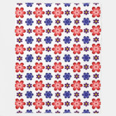 Boho Blue Purple Red Flowers Large Fleece Blanket Deken (Voorkant)