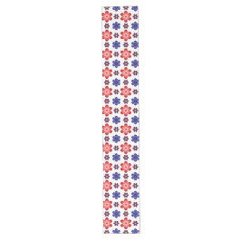 Boho Blue Purple Red Flowers Large Table Runner Lange Tafelloper