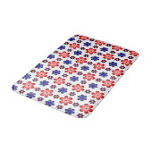 Boho Blue Purple Red Flowers Medium Bath Mat (Gekanteld)