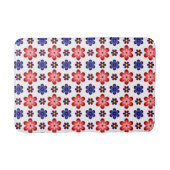 Boho Blue Purple Red Flowers Medium Bath Mat (Voorkant)