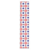 Boho Blue Purple Red Flowers Medium Table Runner Tafelloper (Voorkant)