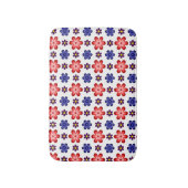 Boho Blue Purple Red Flowers Small Bath Mat (Voorkant Verticaal)