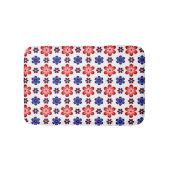 Boho Blue Purple Red Flowers Small Bath Mat (Voorkant)