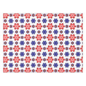 Boho Blue Purple Red Flowers Small Tablecloth Tafelkleed (Voorkant (Horizontaal))